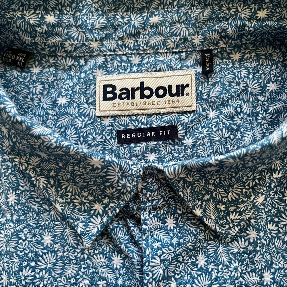 Barbour Floral Short Sleeve Summer Casual Shirt Beach Cottage - Picture 4 of 9